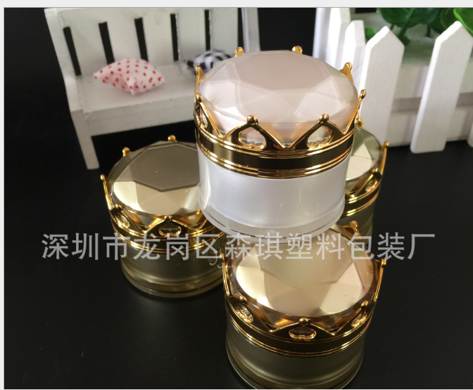 現(xiàn)貨 *亞克力5克.10克皇冠膏霜瓶 面霜瓶 試用裝瓶 化妝品包材