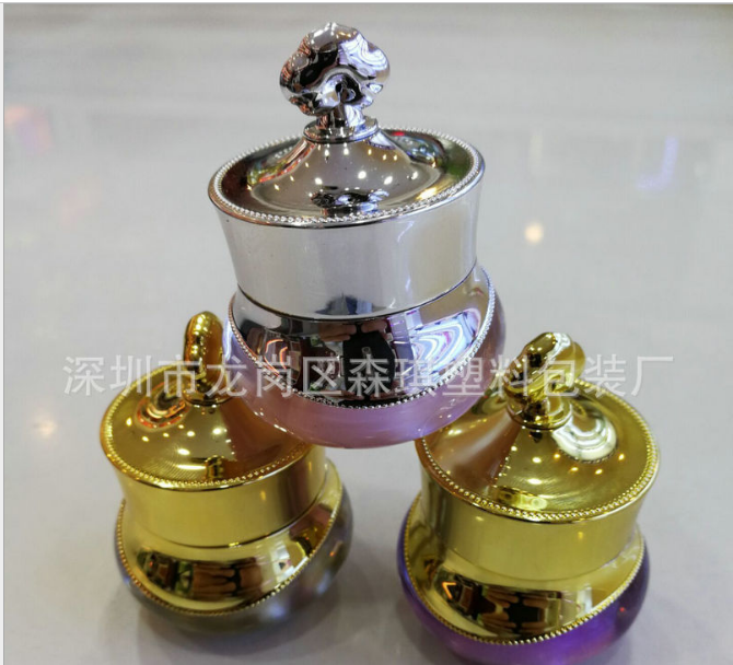 工廠現(xiàn)貨 5克亞克力皇冠膏霜瓶 塑料化妝品包材 面霜瓶精油眼霜瓶