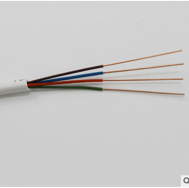 四線屏 蔽100米電話信號連接線 純銅0.45防水電話通訊線纜 四芯電話線純銅0.45