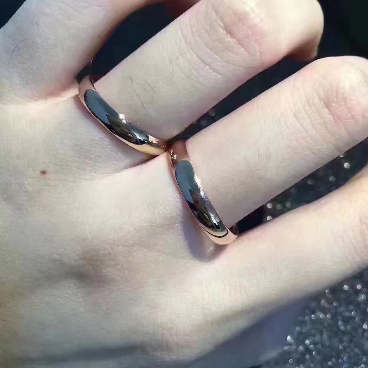 高端私人定制戒指 18K金鑲鉆婚戒情侶款鉆戒對(duì)戒鑲嵌加工一件代發(fā)