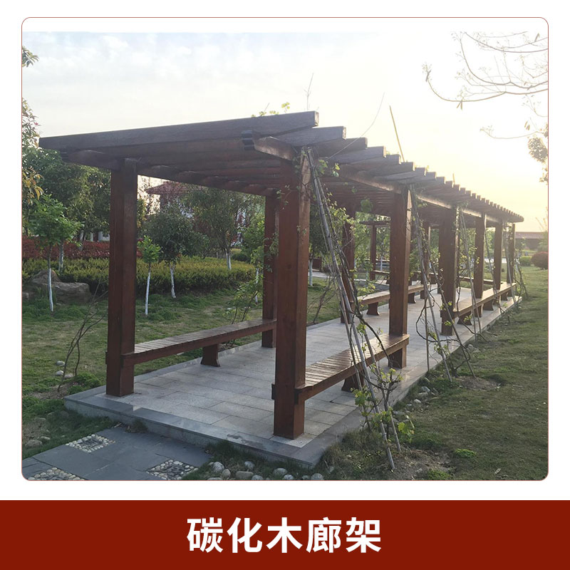 蘇州景觀工程工程專業(yè)承建碳化木廊架公園花園防腐木葡萄架廊架