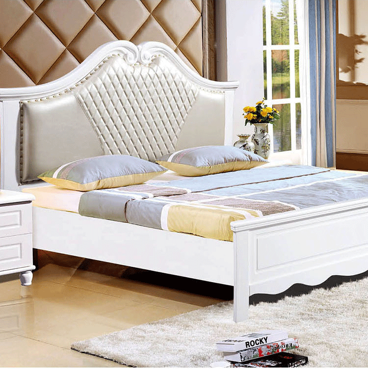 南康家具網(wǎng) 歐式成人主臥板式套房成套家具臥室組合1.8米雙人床