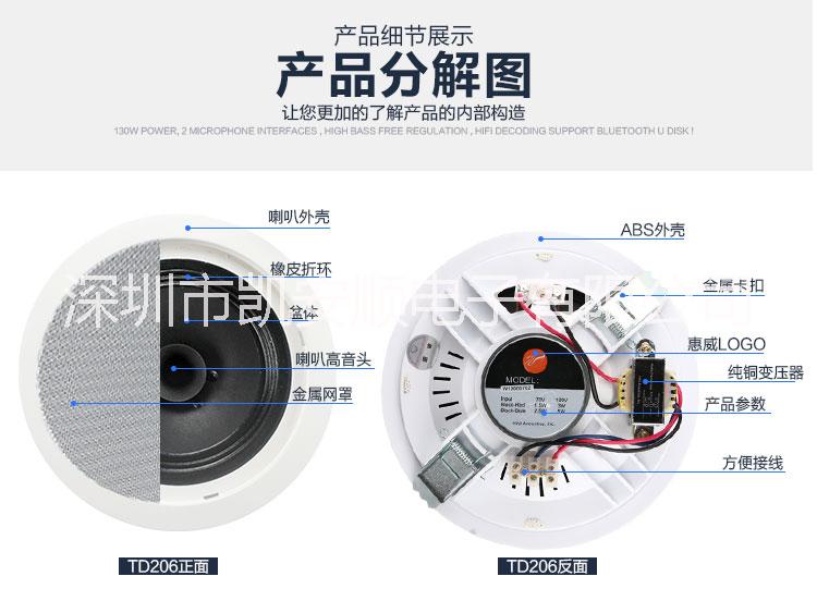 惠威HiVi TD202吸頂喇叭店鋪背景音樂系統(tǒng)吊頂音箱