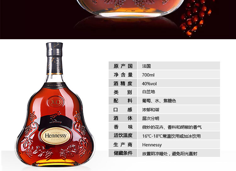 法國(guó)原裝原瓶洋酒Hennessy 軒尼詩(shī)XO干邑白蘭地1000m 法國(guó)洋酒批發(fā)