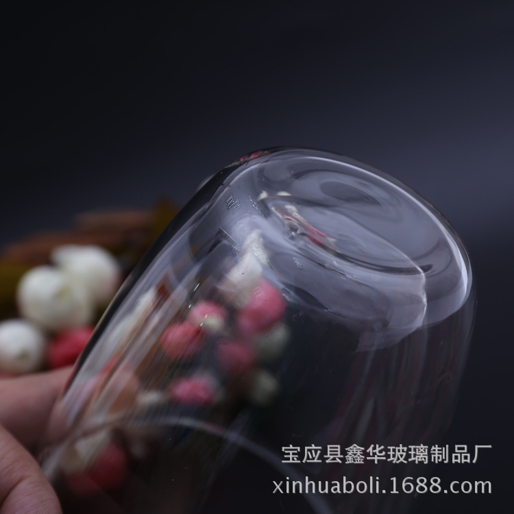 玻璃工藝品高硼硅搗塘雙層杯 耐熱玻璃茶具廠家 搗塘雙層玻璃杯定制