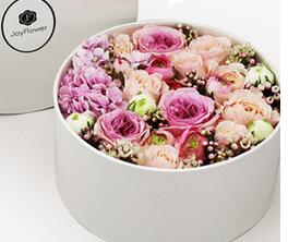 大氣*節(jié)禮品盒 白色永生花盒 鮮花圓形禮盒廠家定做