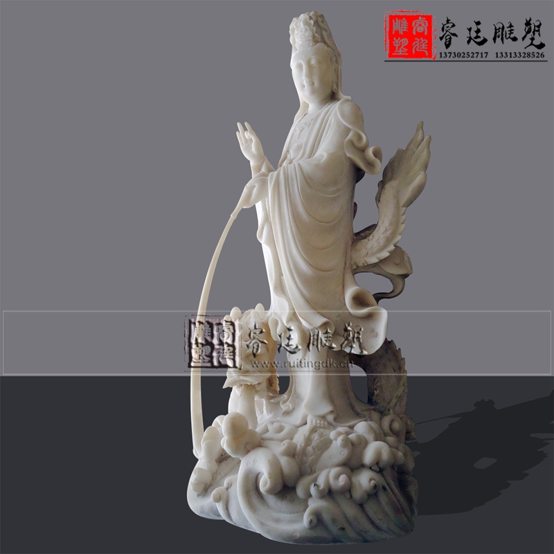 漢白玉觀音雕塑 人物石雕 花崗巖佛像雕刻 漢白玉觀音像 漢白玉觀音像定制 漢白玉觀音像價(jià)格