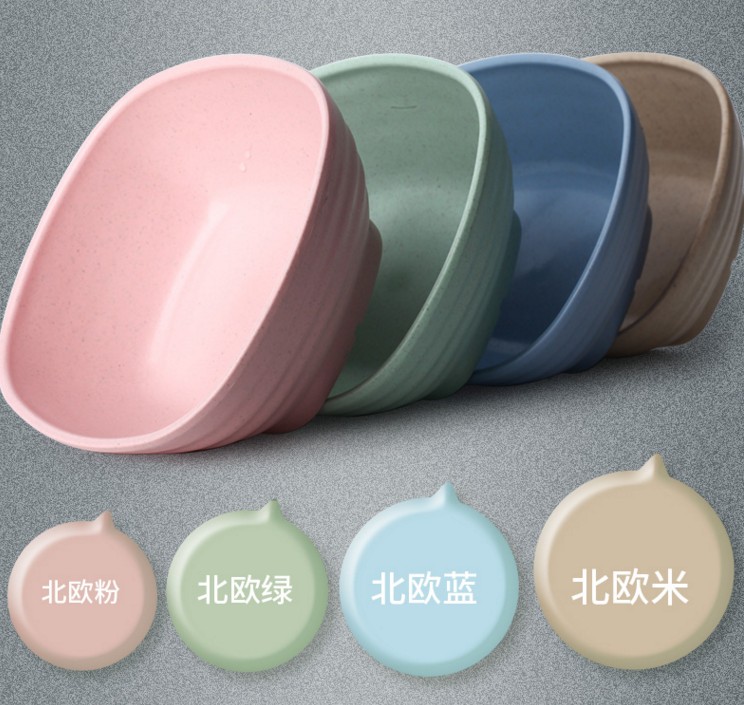 貝合日式創(chuàng)意小麥米飯碗寶寶學(xué)生家用餐具套裝
