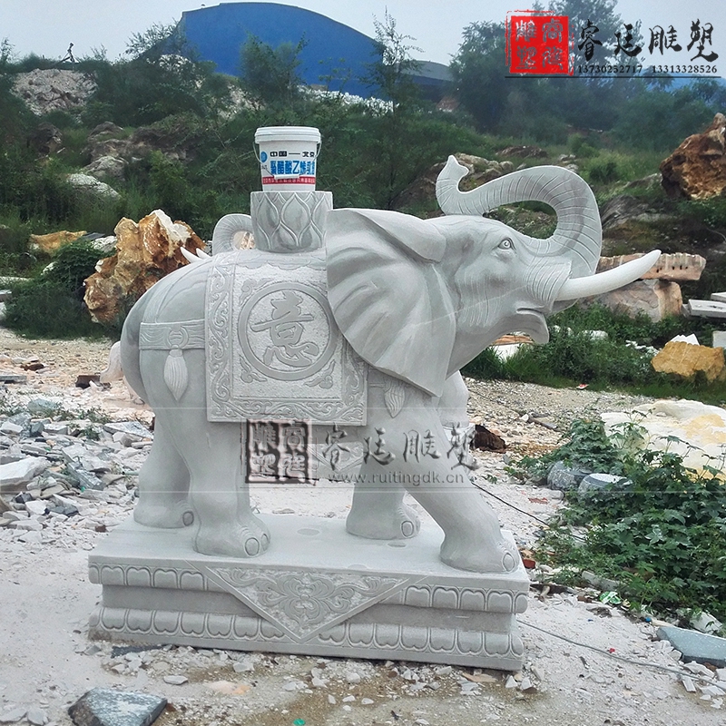 漢白玉石雕大象定制 漢白玉石雕大象價格 漢白玉石雕大象廠家加工