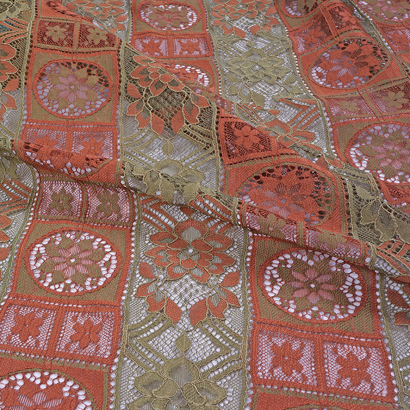 現(xiàn)貨錦棉蕾絲面料 女裝服裝面料 鏤空針織蕾絲布料 無彈股線蕾絲  yc9041