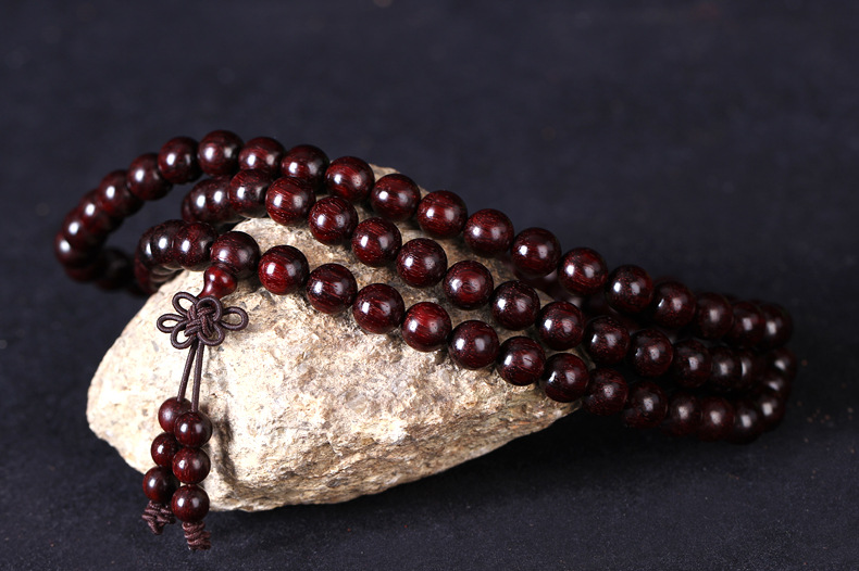 九華山善福小葉紫檀佛珠手串手鏈 九華山善福小葉紫檀8佛珠手串手鏈