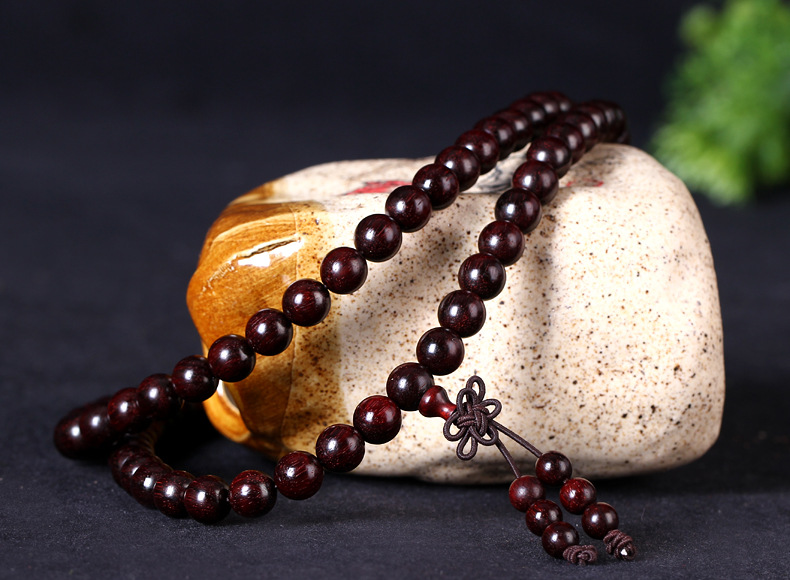 九華山善福小葉紫檀佛珠手串手鏈 九華山善福小葉紫檀8佛珠手串手鏈