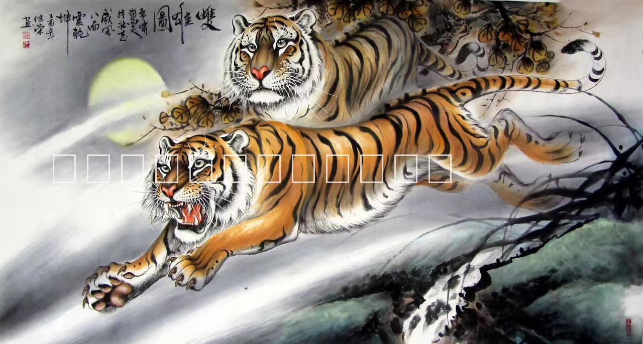 大芬油畫(huà)村客廳酒店辦公室玄關(guān)臥室 純手繪上下山虎水墨畫(huà)框裝裱裝飾畫(huà)廠家批發(fā)