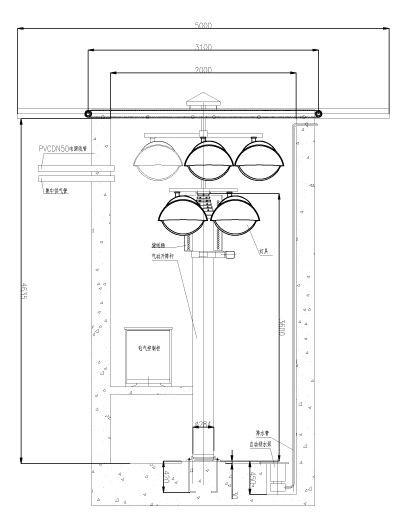 球場(chǎng)升降照明燈氣動(dòng)升降桅桿控制