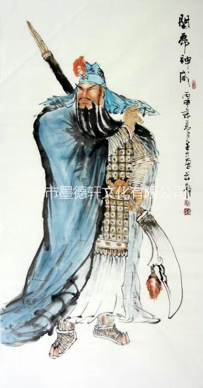 大芬油畫村現(xiàn)代中式酒店會(huì)所客廳臥室別墅樣板房手繪水墨歷史人物國(guó)畫框裝裱裝飾畫廠家批發(fā)