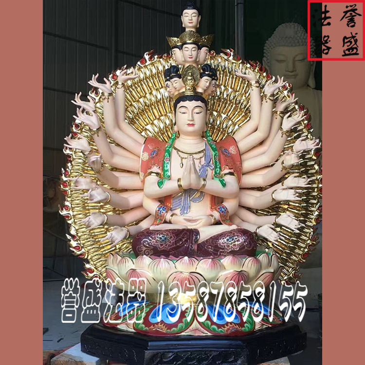 【千手觀音】玻璃鋼彩繪千手觀音，貼金千手觀音，圖片大全