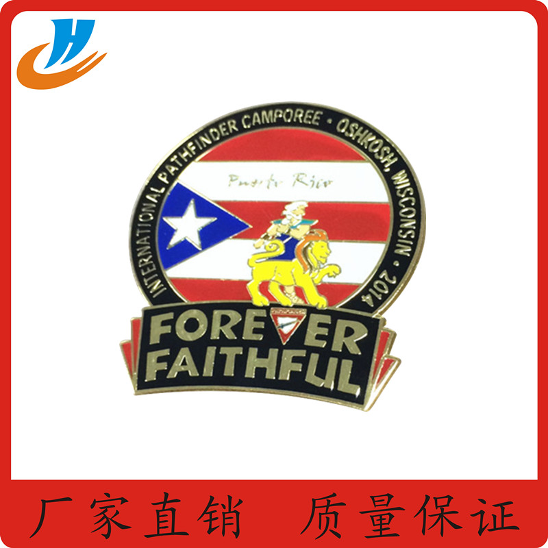 工廠定制金屬美國隊長徽章胸章 金屬五角星徽章定制 圓形琺瑯徽章定