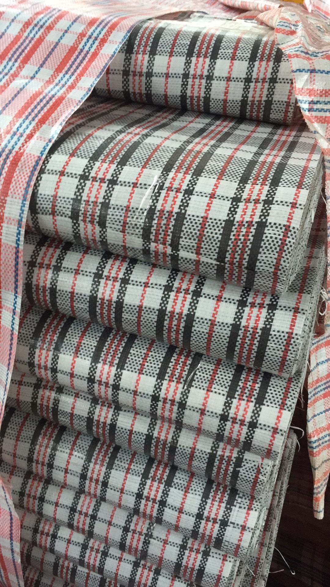 塑編格子布，搬家袋布料