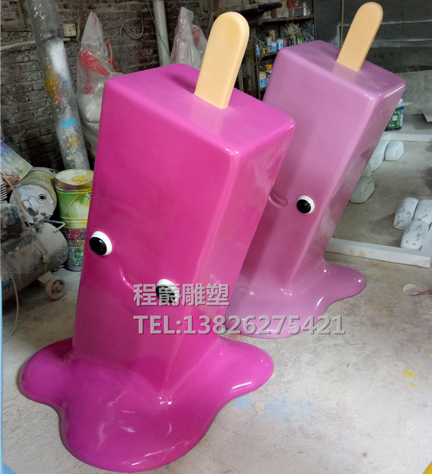 玻璃鋼藝術(shù)卡通雪糕雕塑 仿真食品雕塑