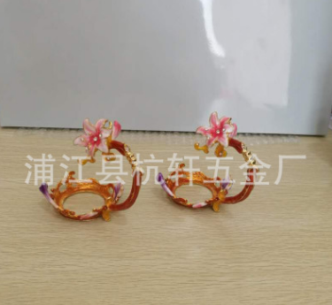 水晶金屬配件 琺瑯彩配件 百合造型配件 琺瑯彩水杯配件