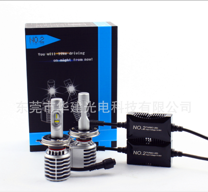 華建光電超聚光汽車LED大燈H4 超聚光LED前大燈 LED前照燈