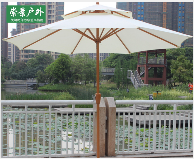 咖啡廳遮陽傘廠家批發(fā)戶外家具 雙頂手搖傘海邊沙灘庭院傘