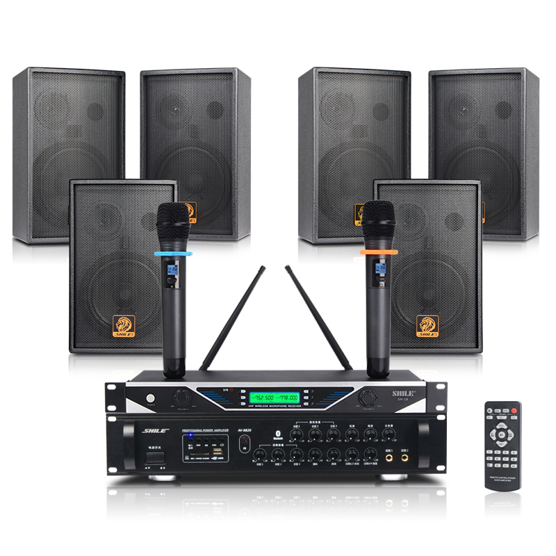 會議音響套裝組合AV8820/208背景音樂培訓(xùn)室藍牙功放+無線話筒套餐 AV8820+BX20三對