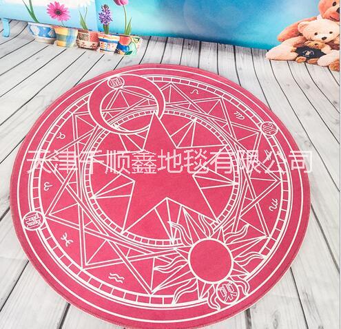 卡通兒童房地毯臥室地毯可愛床邊毯環(huán)保圓形兒童地墊供應(yīng)