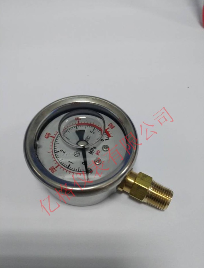 40徑向充油表 6MPa 1/8 NPT接頭 不銹鋼40徑向充油表，6MPa