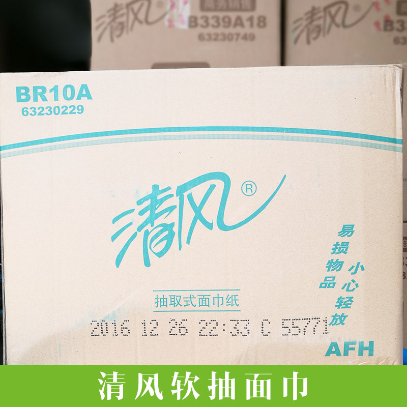 清風(fēng)軟抽面巾經(jīng)典系列*原生木漿衛(wèi)生紙巾商務(wù)用抽取式面巾紙