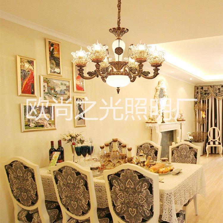 歐式吊燈 客廳水晶吊燈 大氣餐廳臥室吊燈 簡歐燈鋅合金玻璃燈具 6071