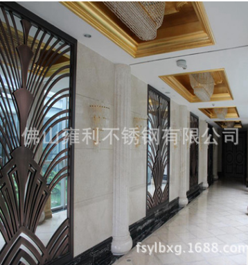 黑鈦金不銹鋼屏風(fēng)，鏡面黑鈦金不銹鋼屏風(fēng)，酒店不銹鋼隔斷