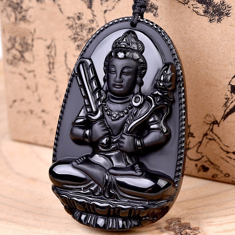 運緣閣本命佛,屬兔本命佛文殊菩薩_黑曜石