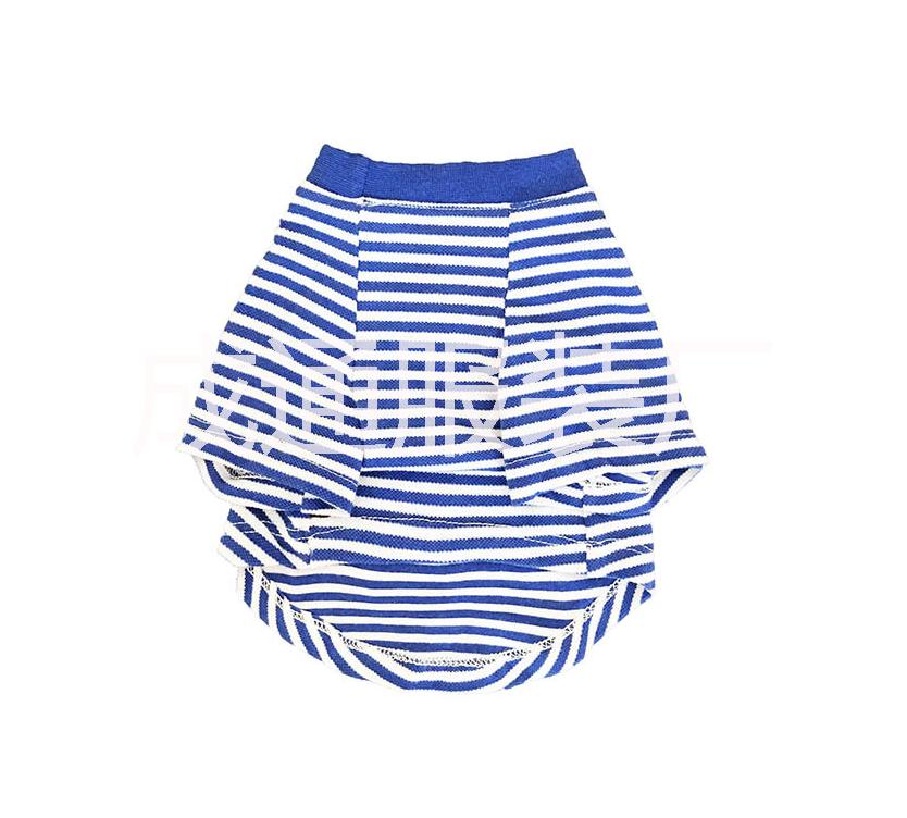 廠家直銷 寵物藍(lán)白條紋短袖T恤上衣貓狗中小型犬泰迪服飾 批發(fā)