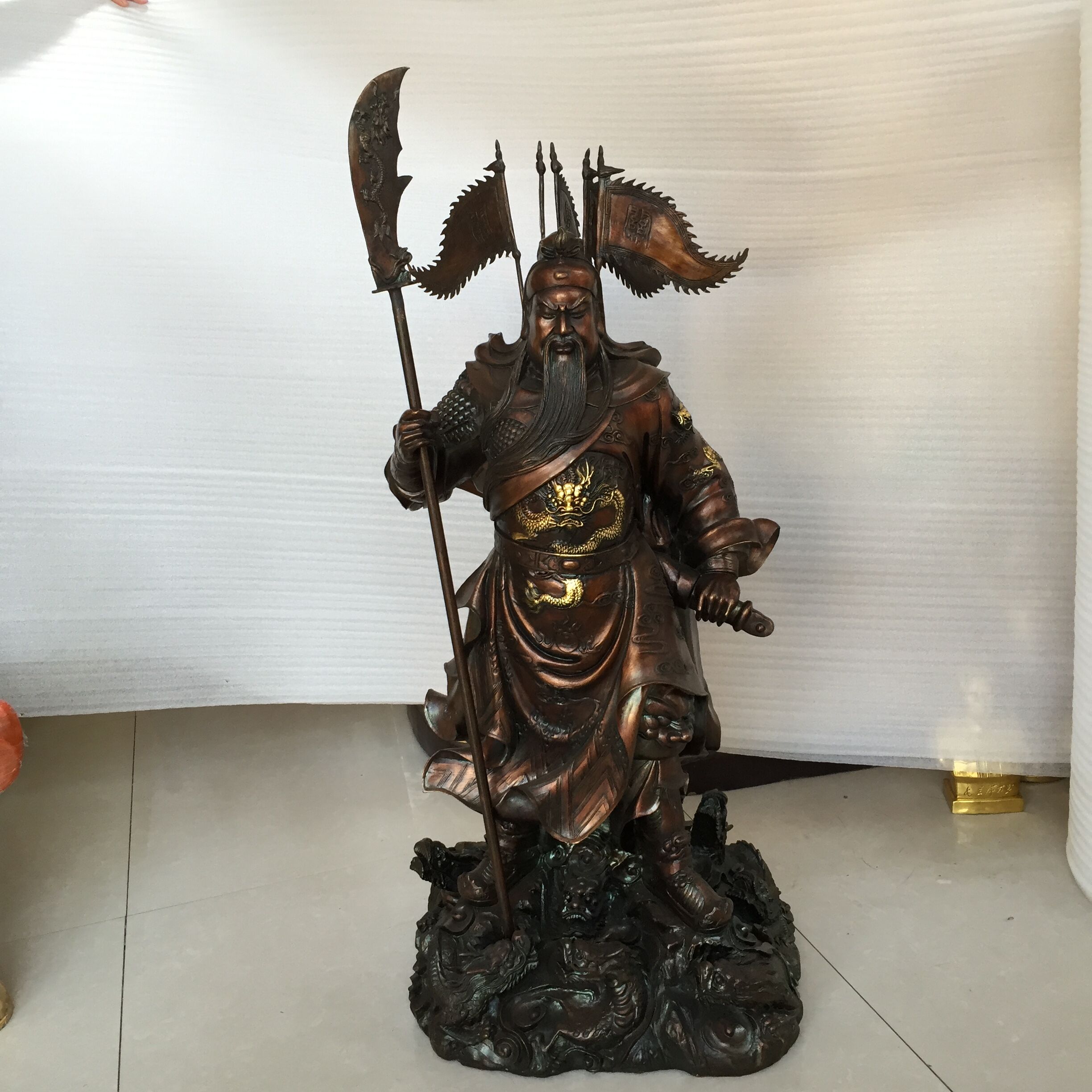 銅關(guān)公鑄造廠 大型寺廟銅關(guān)公佛像制作廠家