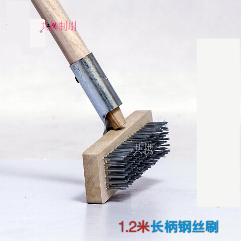 廠家定制 長(zhǎng)柄地板鋼絲刷 除銹工業(yè)甲板刷 不銹鋼除油污刷子
