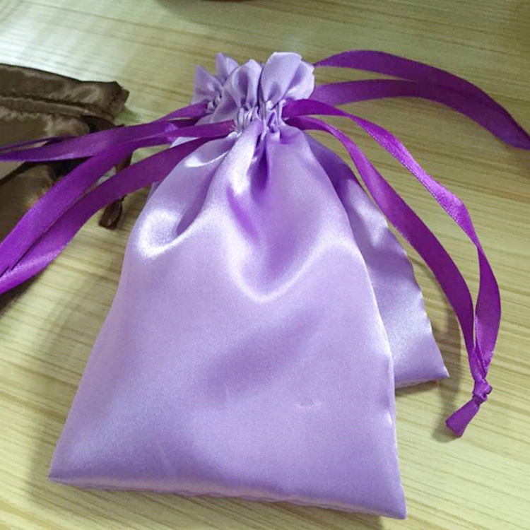 廠家熱銷 雙拉繩束口色丁布袋 純色精美禮品包裝布袋廣告訂制