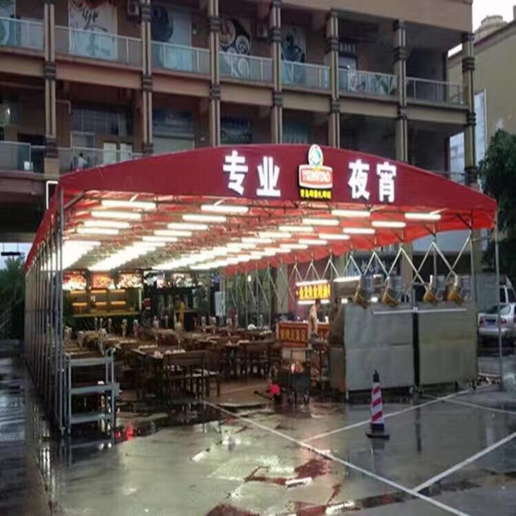 長沙推拉雨棚汽車帳篷倉庫帳篷大排擋帳篷伸縮式遮陽篷