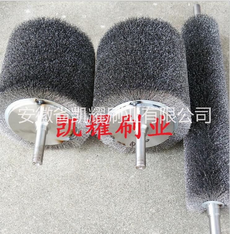 凱耀廠家定做工業(yè)鍍銅鋼絲刷輥，鋼板去毛刺不銹鋼絲刷輥質(zhì)優(yōu)價廉