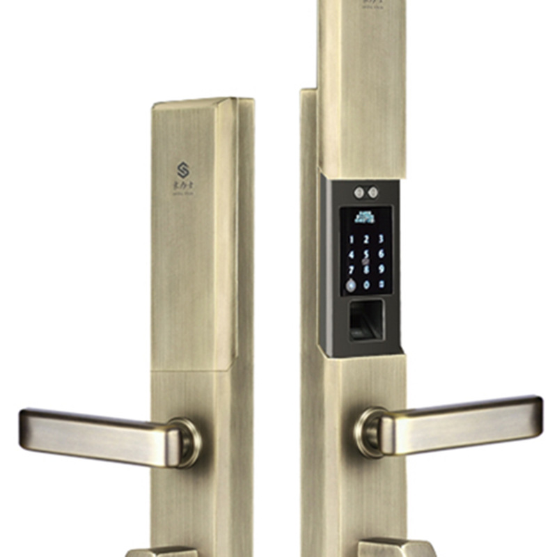 別墅門鎖全不銹鋼材質(zhì)，永葆真色；智能語音導(dǎo)航，門鈴功能 L1098F青古銅  紅古銅