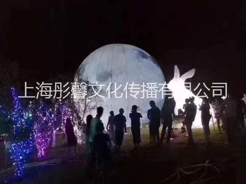 中秋暖場仿真月亮玉兔月餅，發(fā)光月亮，玉兔出售，仿真月餅出售，尺寸可選擇