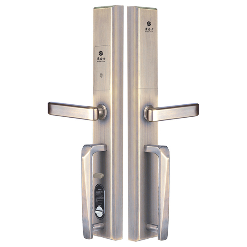 別墅門鎖全不銹鋼材質(zhì)，永葆真色；智能語音導(dǎo)航，門鈴功能 L1098F青古銅  紅古銅