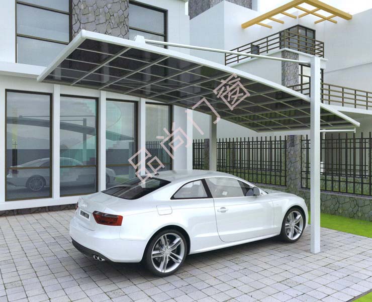 汽車遮陽篷，歐式單邊車棚，合抱式車棚，斜拉式車棚