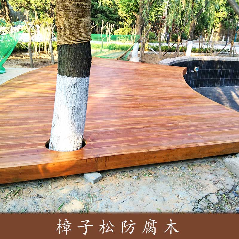 園林景觀工程裝飾材料樟子松防腐木戶外生態(tài)環(huán)保防腐木地板廠家直銷