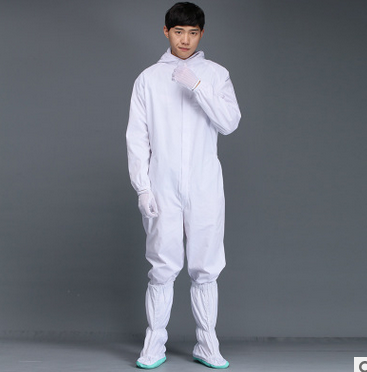 無塵靜電服 三連體白色潔凈服凈化 防靜電三連體服