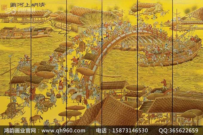 鴻韻畫業(yè)福建漆畫定制廠家清明上河 流傳歷史精妙絕倫看世間萬象