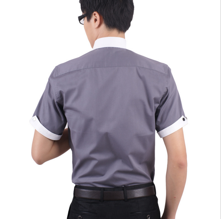 一件代發(fā) 夏季個性短袖襯衫 拼接修身免燙商務職業(yè)裝男式襯衣 廠家直銷短袖襯衫 襯衫批發(fā) 職業(yè)裝定做 職業(yè)裝男式襯衣批發(fā)