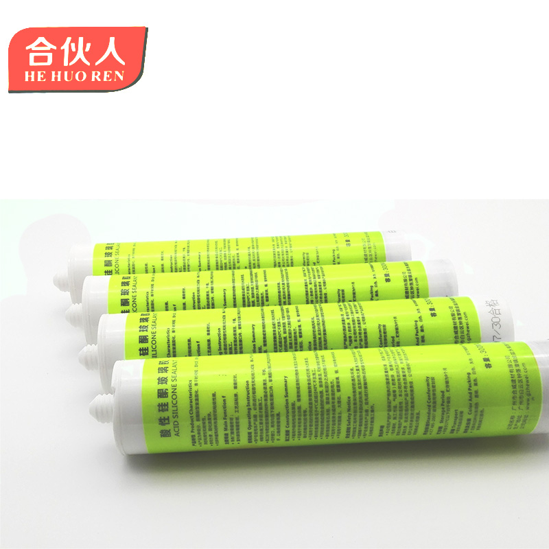 酸性硅酮玻璃膠998白色快干型玻璃膠廠家合威建材生產(chǎn)白云膠