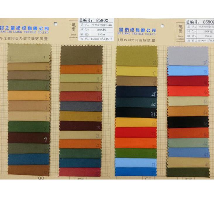 全棉紗卡斜紋布 中厚雙經(jīng)斜全棉雙經(jīng)斜紗卡休閑褲子面料 春夏面料