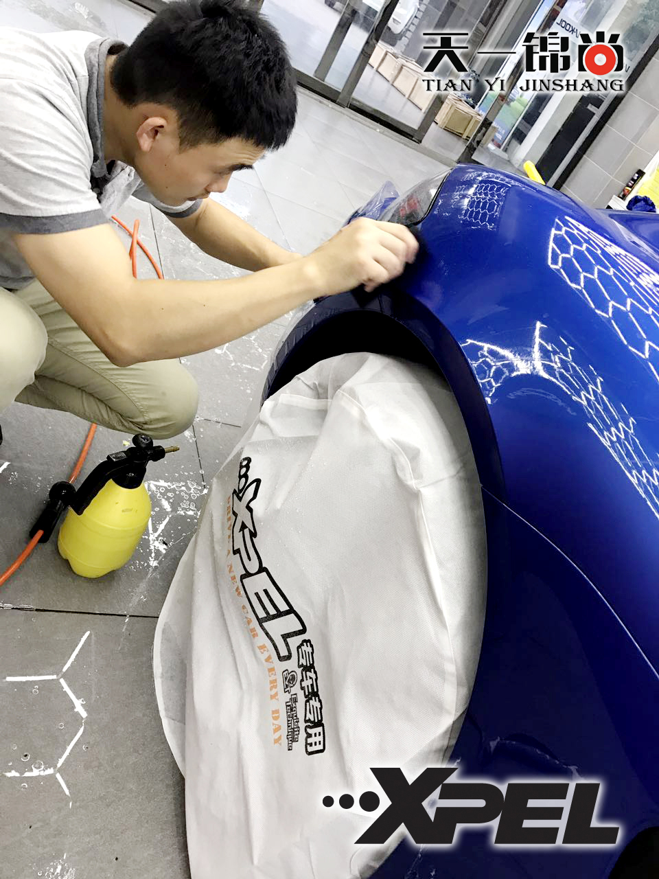 青島汽車貼膜XPEL隱形車衣局部